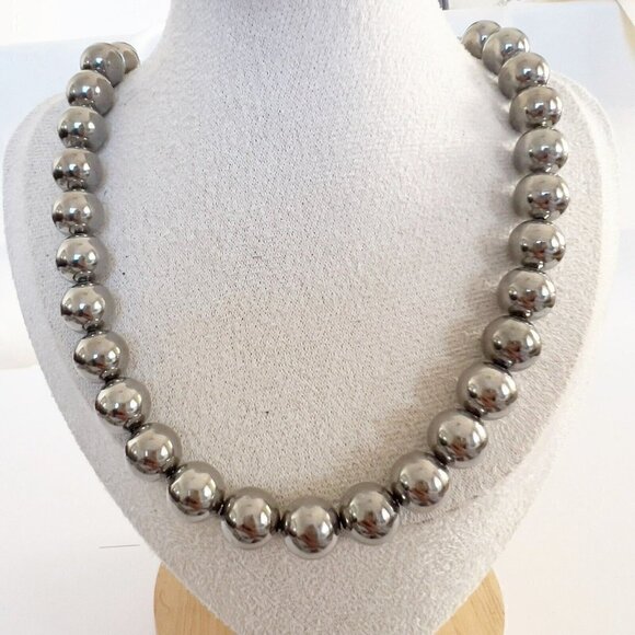 Stainless Steel ball beads Necklace Womens Jewelry T closure - Picture 7 of 8